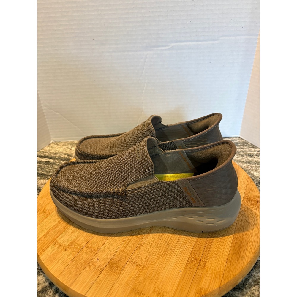 Skechers Slip Ins Men's Taupe Mesh Breathable Slip On‎ Shoes Size 9  sku87 - Picture 2 of 8